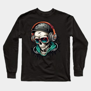 DJ Skullboy with Headphones Long Sleeve T-Shirt